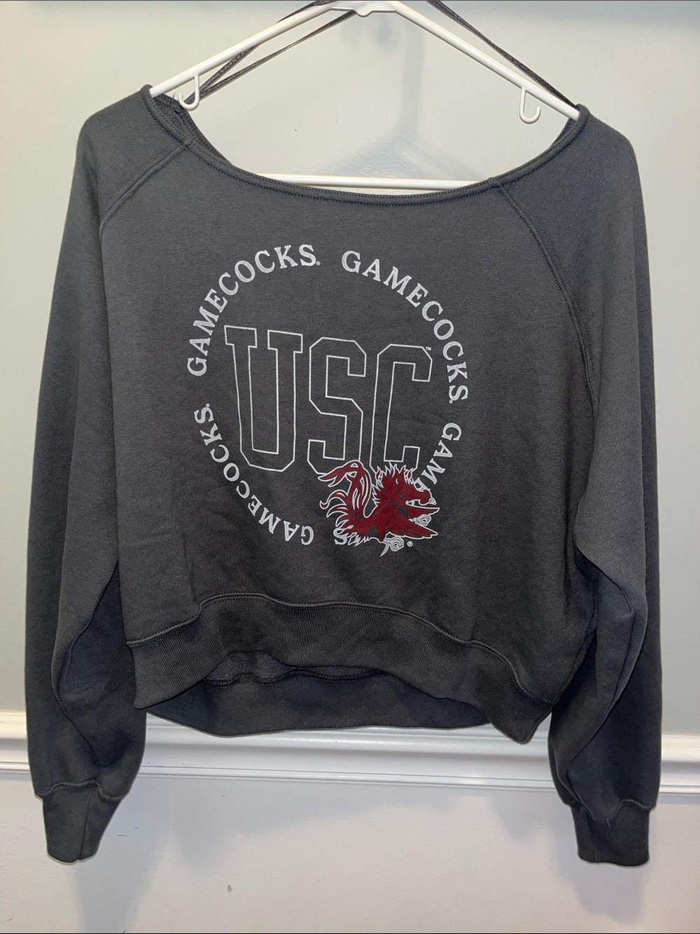 Hollister Black Off-the-Shoulder USC Gamecocks Sweatshirt